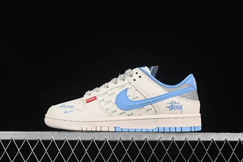 All categories Nk SB Dunk Series Nk SB Dunk Low High-end customized low-top sneakers Nike SB Dunk Low Stusi co-branded three-dimensional sky blue hook Anniversary high-end customized low-top casual sneakers XS6089-539